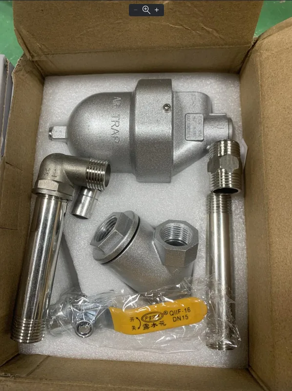 Bộ xả nước tự động dùng cho hệ thống khí nén, thân inox, đầu nối ren 1/2 inch, kèm ống inox 10cm và co nối, model SA6D